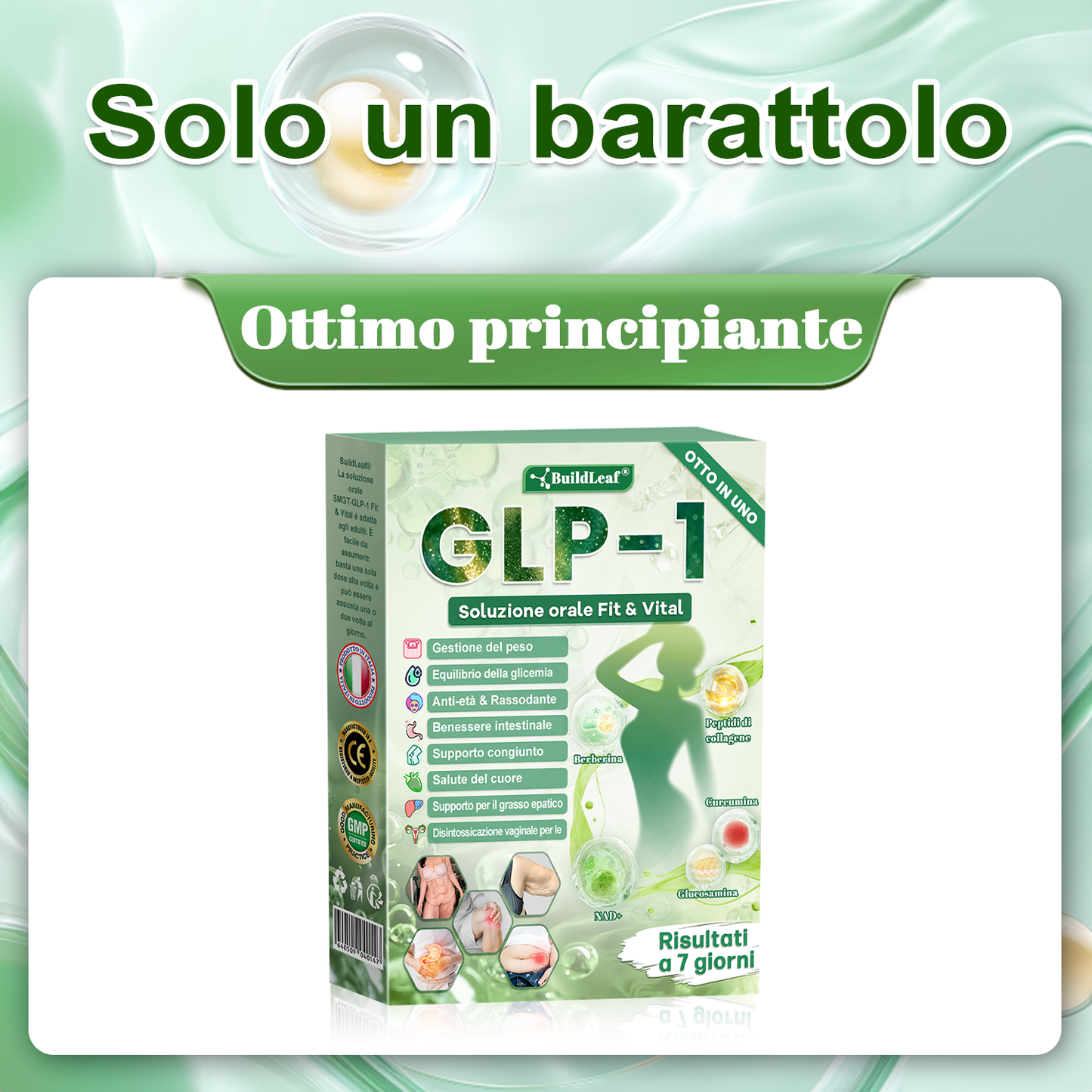 Negozio ufficiale | 👩‍⚕️BuildLeaf® GLP-1 8-in-1 Fit & Vital Soluzione Orale (Solo una volta al giorno, cambiamenti visibili in 7 giorni) ✅ Per obesità, salute cardiovascolare, diabete, apnea notturna, salute intestinale, problemi articolari e altro