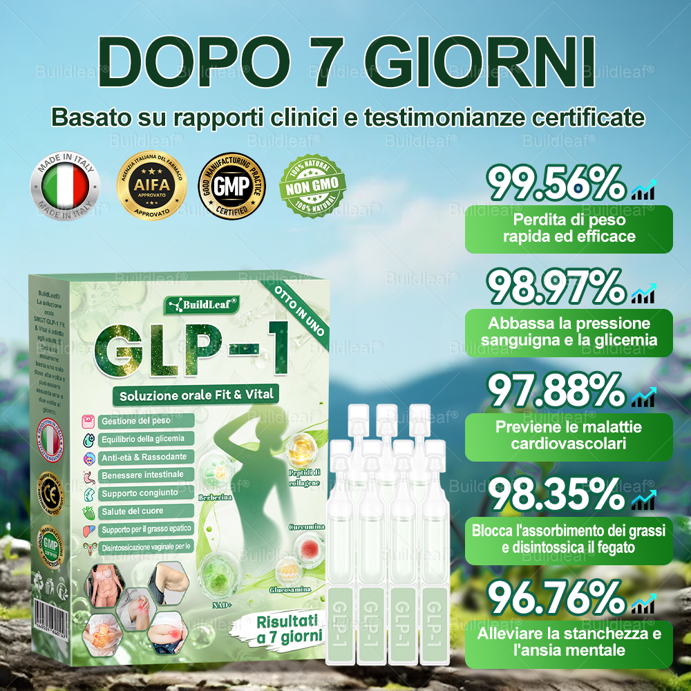 Negozio ufficiale | 👩‍⚕️BuildLeaf® GLP-1 8-in-1 Fit & Vital Soluzione Orale (Solo una volta al giorno, cambiamenti visibili in 7 giorni) ✅ Per obesità, salute cardiovascolare, diabete, apnea notturna, salute intestinale, problemi articolari e altro